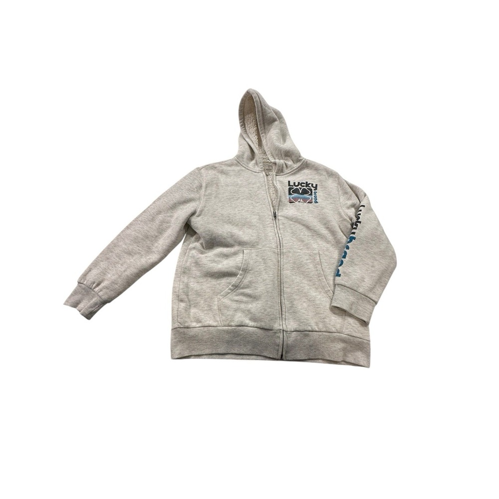 Lucky Brand Sweatshirt Hoodie Size 14/16 Full Zip Kids Youth Fleece Winter NWOT